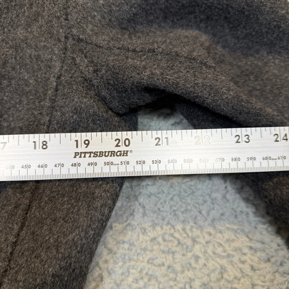 Vince Reversible Coat Women Med Grey Navy Wool Cashmere Belted Wrap Long Jacket